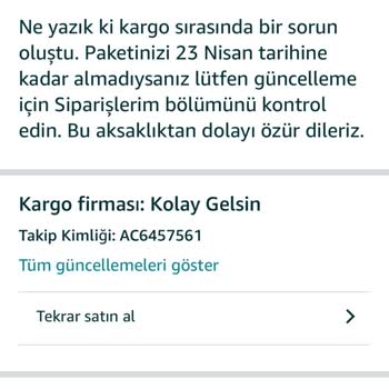 Amazon Siparişim Teslim Edilmeden İade Edildi, İptal Ve İletişim Sorunu