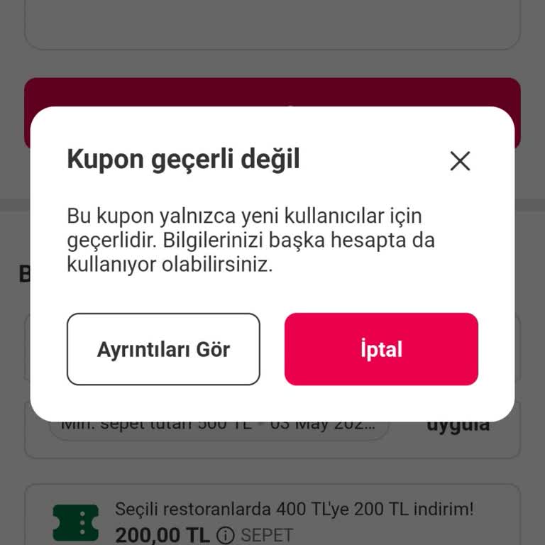 Yemeksepeti Kupon Kullanamama Sorunu Ve Haksız Kısıtlama