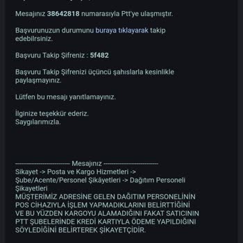 Kredi Kartı İle Ödeme Reddedilen Saygısız PTT Kargo Hizmeti