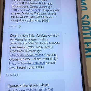 Vodafone Duran Tarife Uygulanmadı Ve Söz Verilen İade Yapılmadı