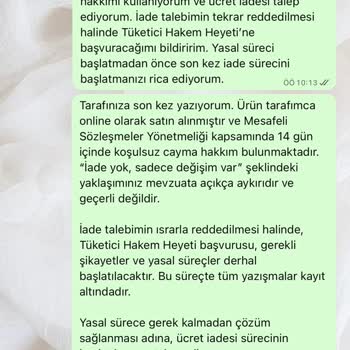 Duenca.com’da Satın Alınan Pantolonda İade Reddi Ve 1.499 TL Geri Ödeme Talebi