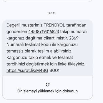 Sürat Kargo Çaykent Şubesinin Yanıltıcı Teslimat Bildirimi Ve KVKK İhlali