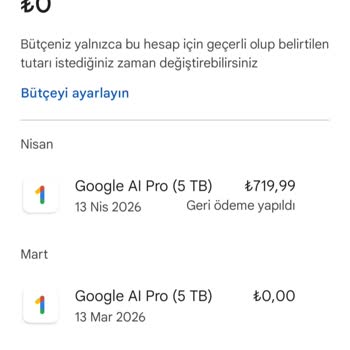 Google One Pro İadesi Bankada Görünmüyor, ARN ve Rrn Talep Ediliyor