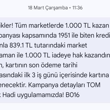 Kazandığınız 1000 TL İade Ödenmedi Ve Şartlar Çelişkili