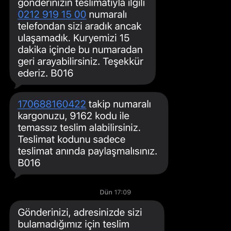 Teslim Edilmemiş Kargo Ve Cevapsız Kurye