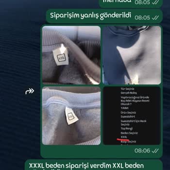 Seçtiğim XXXL Beden Yerine XXL Gönderildi Ve İade Reddi