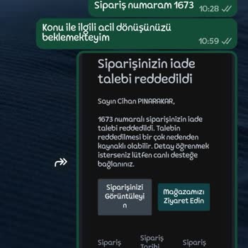 Seçtiğim XXXL Beden Yerine XXL Gönderildi Ve İade Reddi