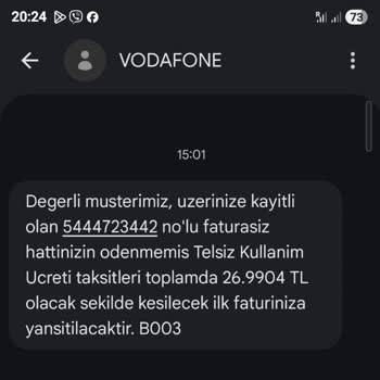 Vodafone’un Taahhüt Edilen Hattı Kapatma Sözünü İhlal Ederek 26.900 TL Borç Yansıtması