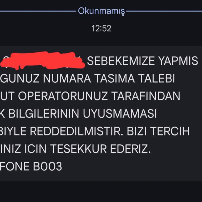 Kimlik Bilgileri Uyuşmazlığı Nedeniyle Tekrarlanan Numara Taşıma Reddi Ve Taahhüt Sonu Mağduriyeti