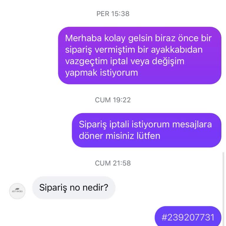 İade Talebime Yanıt Gelmemesi Ve Siparişin Teslim Edilmesi
