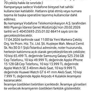 Vodafone Mart Çekilişi Sonuçları Yayınlanmadı Ve Resmi Açıklama Bekleniyor