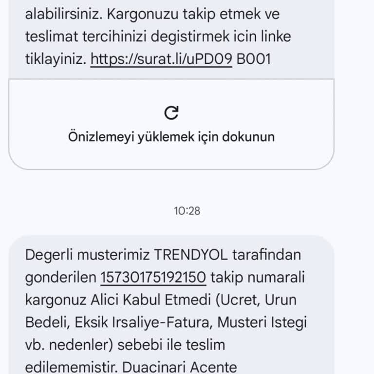 Kuryenin Teslim Etmemesi Ve Telefon Engellenmesi