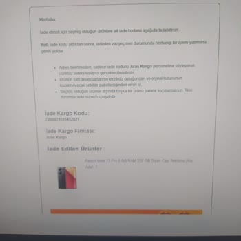 Orijinal Olmayan Telefon Ve Teslim Edilmemiş İade