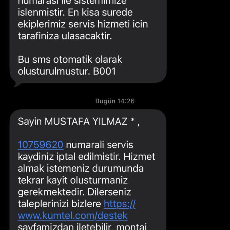 Kumtel Servis Randevularının Sürekli İptali Ve Bilgilendirme Eksikliği