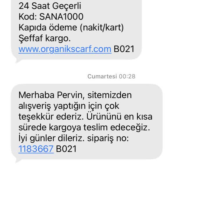 Organic Scarfs Ödenen 1200 TL’lik Siparişin Kargo Bilgisi Ve İadesi İçin Acil Talep