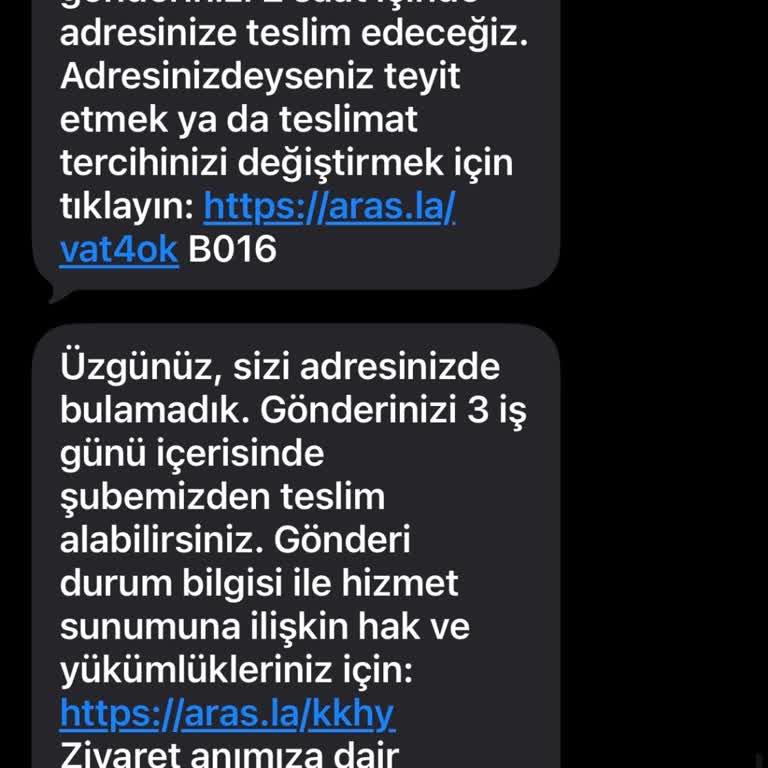 Aras Kargo Kapı Teslimatı Yapmadı Ve Müşteriyi Şubeye Almak Zorunda Bıraktı