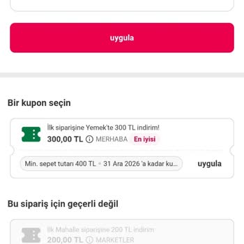 Annemin Yeni Hesabında İlk Sipariş İndirimi Çalışmadı