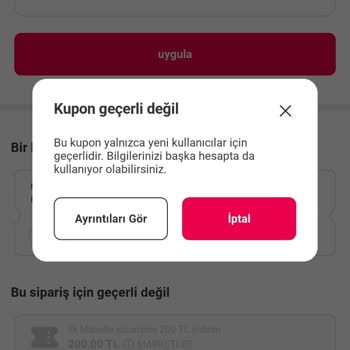Annemin Yeni Hesabında İlk Sipariş İndirimi Çalışmadı