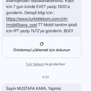 Kampanya Mesajındaki 20 GB İnternet Hattıma Tanımlanmadı