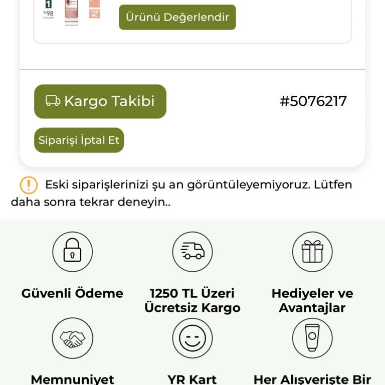 Yves Rocher Siparişimin Teslim Edilmemesi Ve Acil İade Talebi