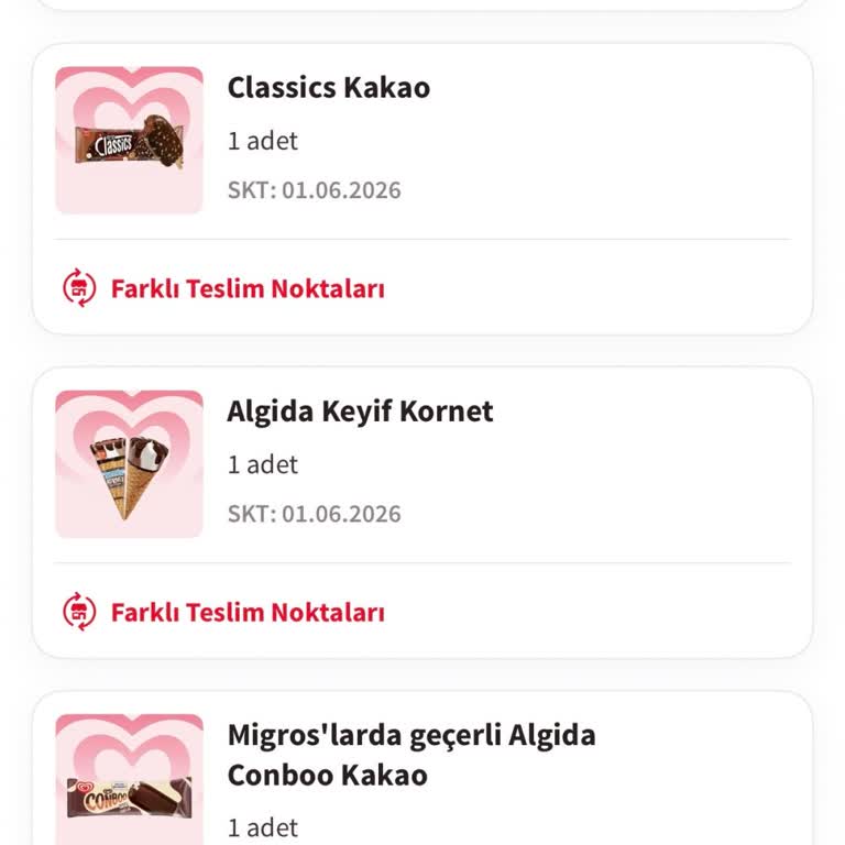 Algida Ücretsiz Dondurma Hakları Mağazalarda Kullanılamıyor