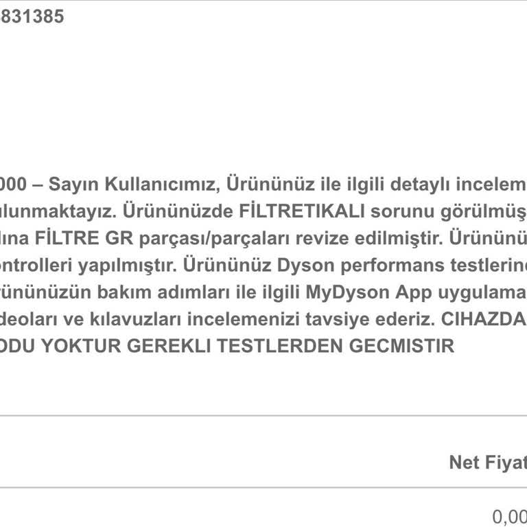 Saç Kopması Şikayetim Ve Temiz Filtre Olmasına Rağmen Serviste Filtre Tıkalı İddiası