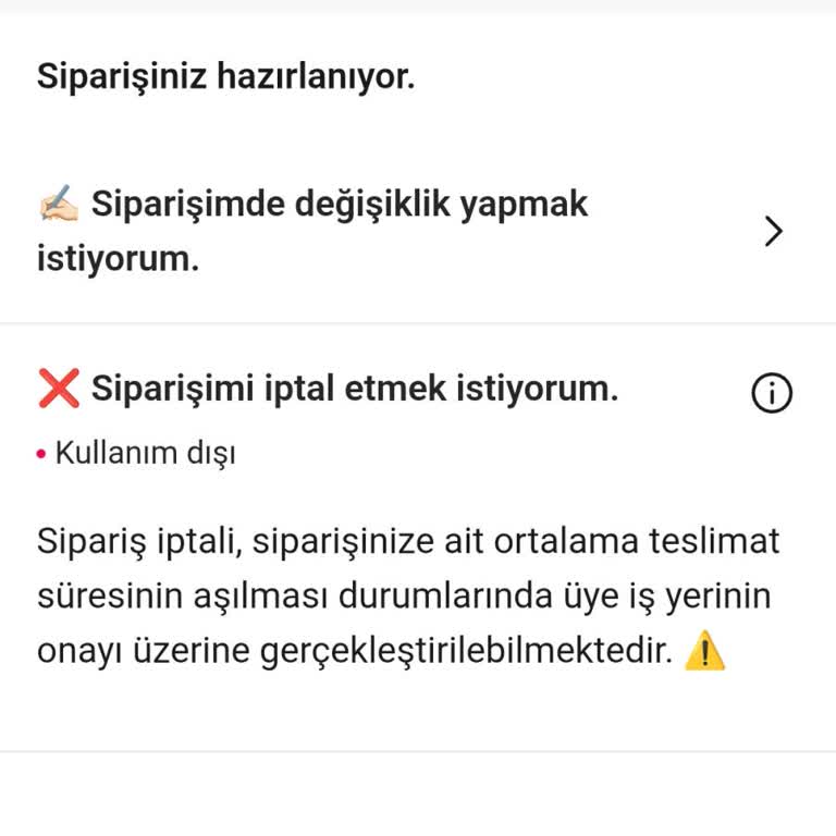 Sipariş İptalinde Sistem Hatası Ve Müşteri Hizmetlerine Ulaşılamıyor