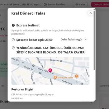 Kral Dönerci Talas’ın Çoklu Sayfaları Yanıltıcı Fiyat Ve Kampanya Sunuyor