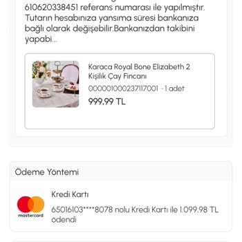 Karaca Züccaciye Kargo Ücreti İadesi Gerçekleşmedi ve Açıklama Talep Ediyorum