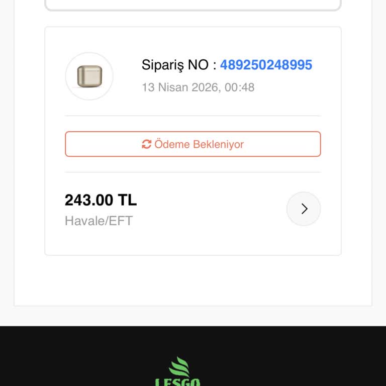 Lesgo Elektronik'ten Ödeme Bekliyor Ürün Gönderilmedi Ve İletişim Kurulamıyor