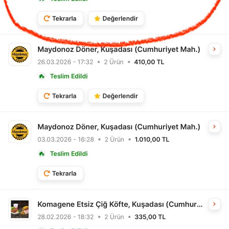 Migros Yemek'te Gıt Gıt Döner Siparişleri Ve Teslim Edilmemiş Ürün Şikayetleri