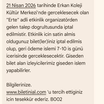 Son Dakikada İptal Edilen Etkinlik Ve 1400 TL’lik Mağduriyet: Telafi Talebi
