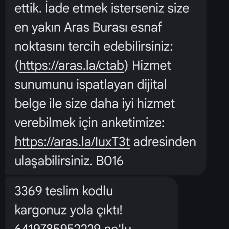 Aras Kargo Koşuyolu Şubesinde Teslim Edilemediği İddiası Ve Yeniden Teslim Talebi