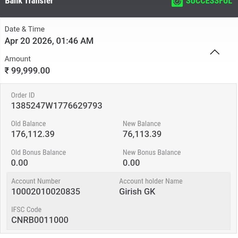 I Withdrew ₹99,999 From Instamatch365 but Never Received It