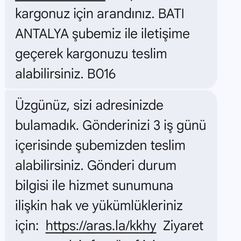 Teslim Edilemeyen Kargo Ve Çelişkili Şube Bilgileri