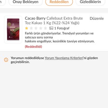 Trendyol’da Yanıltıcı Ürün Açıklaması Ve Yorum Engellemesi Mağduriyetim