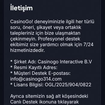 Casinogo Para Hesabıma Yatırılmadı