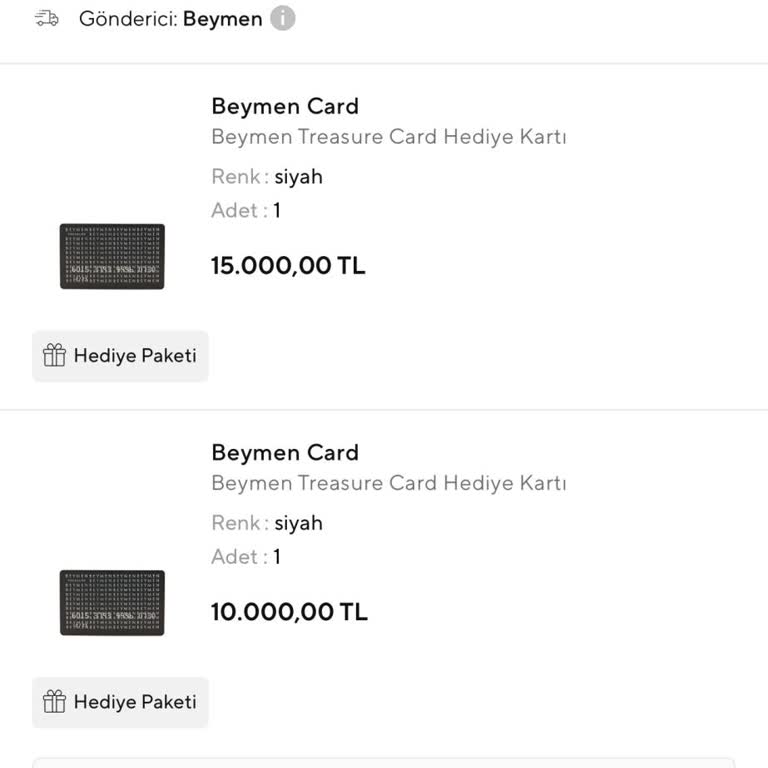 Beymen Online’da Hediye Kartı Fiziksel Gönderilmemesi Ve Yanıltıcı Paket Seçeneği