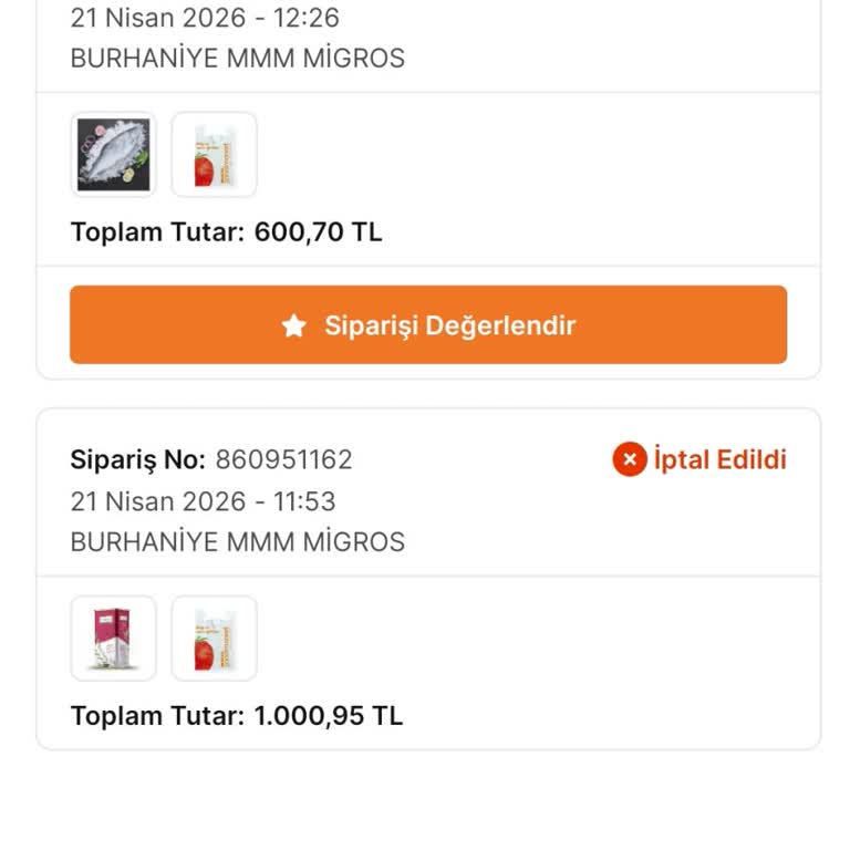 Migros Sanal Markette Zeytinyağı Tedarik Edilemedi Ve İade Bekleniyor