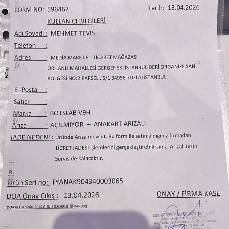 Media Markt Arızalı Araç Kamerası İadesini Reddetti