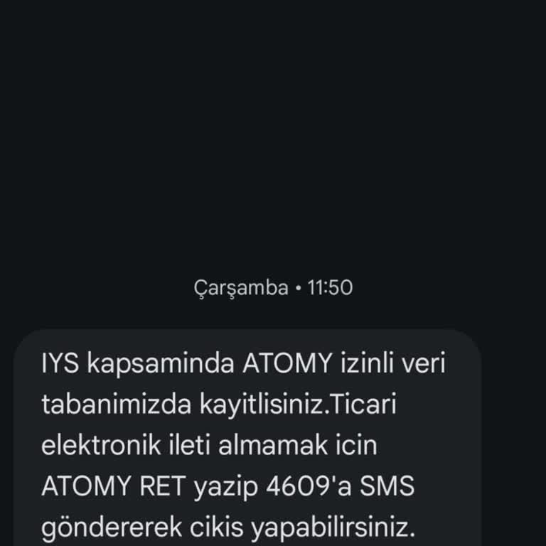 Atomy'den İzinsiz Gelen Ticari Mesaj Ve Kişisel Verilerin Silinmesi Talebi
