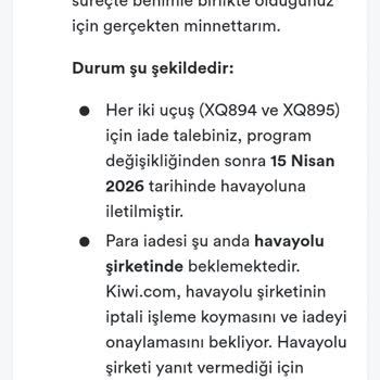 İptal Edilen Uçuş İçin Geri Ödeme Alınamaması Ve Sorumluluk Reddi