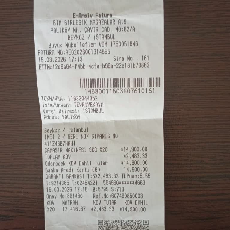 BİM’den Alınan Çamaşır Makinesi Teslim Edilmedi, 14.900 TL İade Talebi