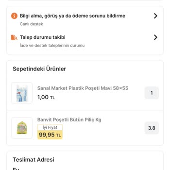 Siparişim Teslim Saatine Yakın Stok Yetersizliğinden İptal Edildi