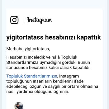 Yanlışlıkla Kapatılan İnstagram Hesabımın Hemen İncelenmesi Ve Yeniden Aktifleştirilmesi Talebi