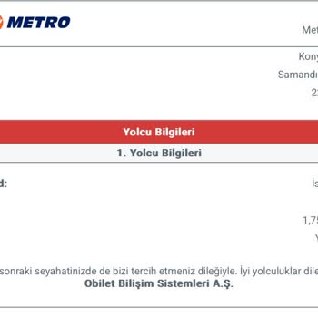 Bilet Ücretinin İadesi Yapılmadı