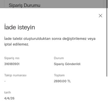 İade Kodu Oluşturulamıyor, 14 Günlük İade Sürem Dolmuş