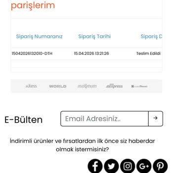Siparişim Teslim Edilmedi Ve Takip Bilgisi Alınmadı