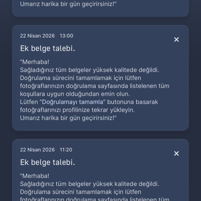 Doğrulama Belgeleri İstediği Nedeniyle Para Çekemiyorum