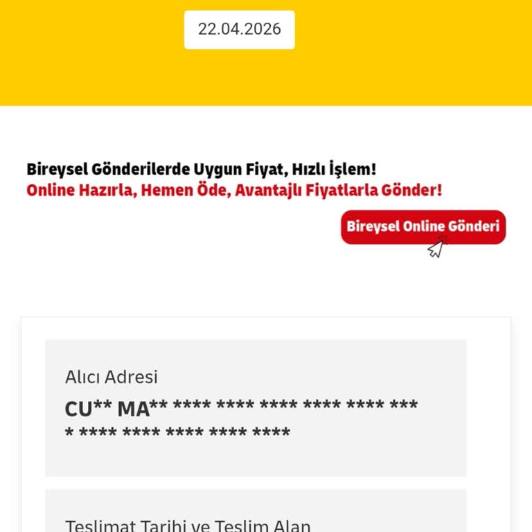 Adresime Teslim Edilmesi Gereken Kargo Şubeye Teslim Edildi